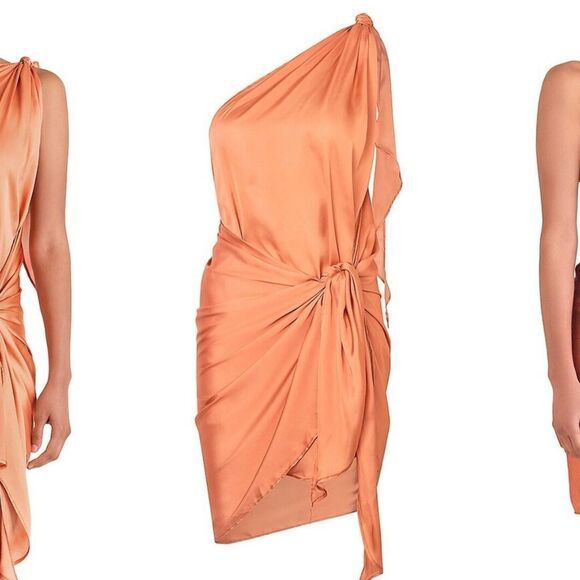 Baobab Marea one shoulder mini dress in Blossom sarong tie Revolve $220 NWT Sz L - Picture 3 of 14